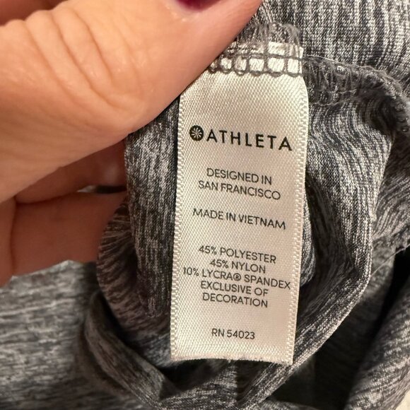 Athleta Sunlover Heathered Gray UPF Tulip Back Top Size ST (Tall) - Picture 5 of 7